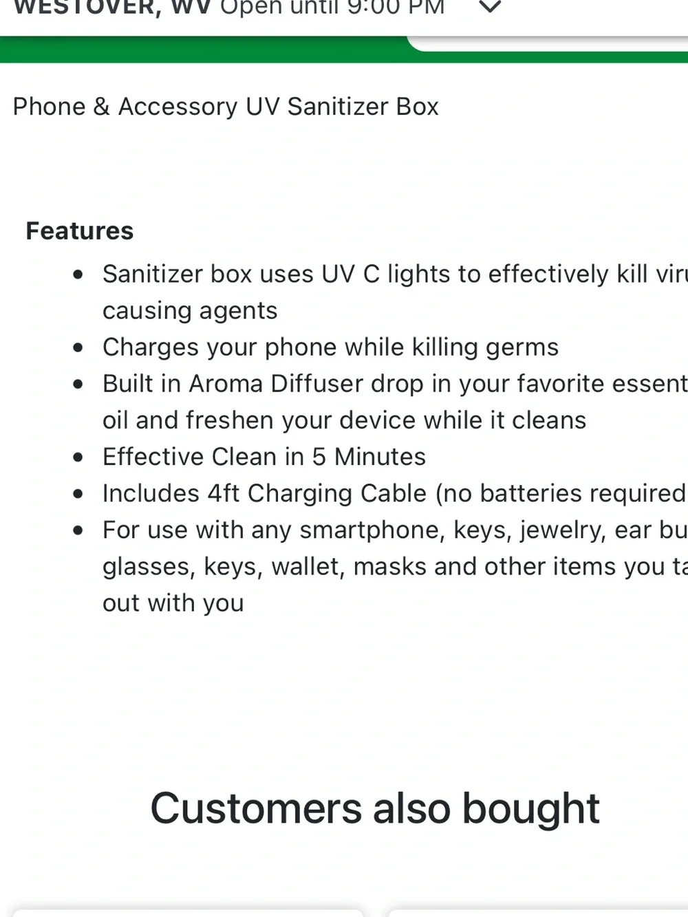 Gabba Goods White Phone & Accessory UV Sanitizer Box | New in Box